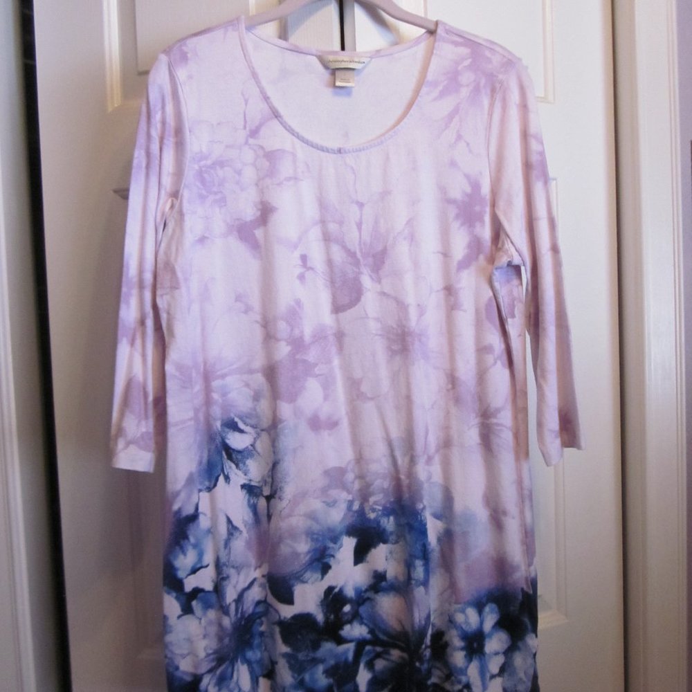 Christopher & Banks 3/4 Sleeve Floral Tunic Sz L